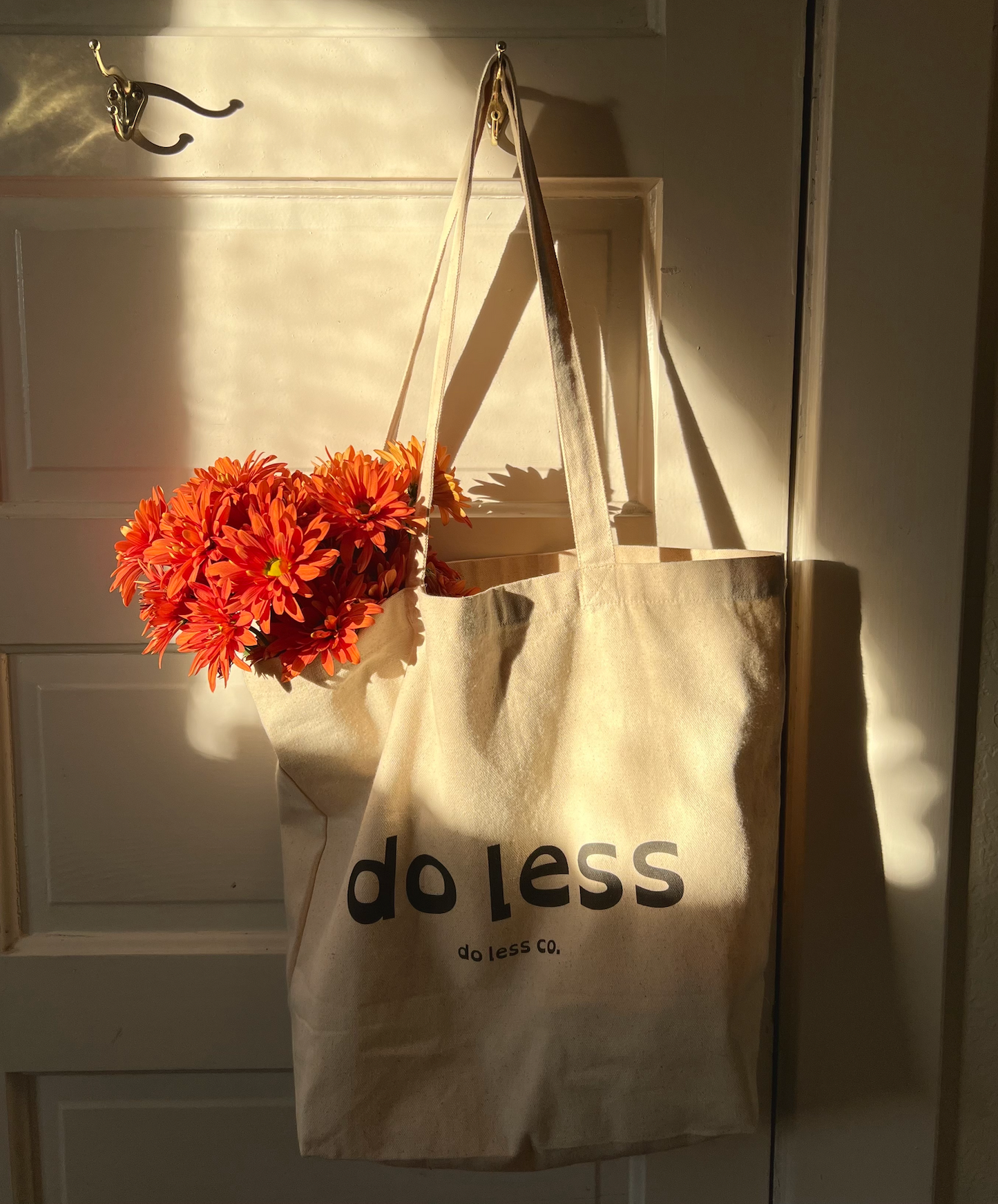 Do Less Tote Bag | Modern Large Canvas Black and White | Bold Bag | Mental Health